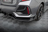 Central Rear Splitter (with vertical bars) + Flaps Honda Civic Sport Mk 10 Facelift