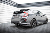 Central Rear Splitter (with vertical bars) + Flaps Honda Civic Sport Mk 10 Facelift