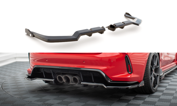 Central Rear Splitter (with vertical bars) V.1 + Flaps Honda Civic Type-R Mk 11