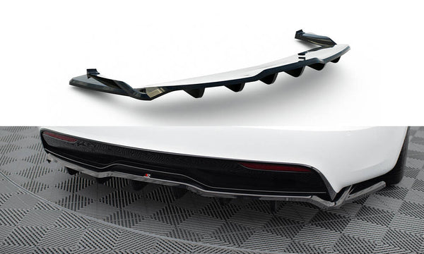 Central Rear Splitter (with vertical bars) V.2 Tesla Model S Plaid Mk1 Facelift