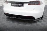 Central Rear Splitter (with vertical bars) V.2 Tesla Model S Plaid Mk1 Facelift