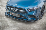 Front Splitter V.2 Mercedes A35 AMG Aero W177 BLACK GLOSS Maxton Design