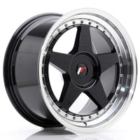 JR Wheels JR6 18x9.5 ET20-40 BLANK Glossy Black w/Machined Lip