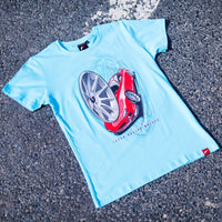 JR Men's T-Shirt JR-11 Car Turquoise Size XL