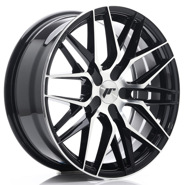 JR Wheels JR28 18x7.5 ET20-40 BLANK Gloss Black Machined Face